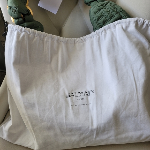 Balmain Pillow Monogram Quilted Nylon Hobo Bag NWT - Picture 14 of 14